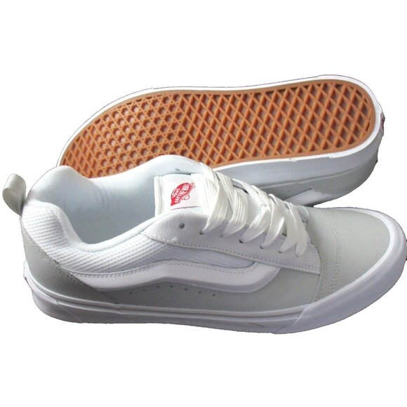 Vans Men's Knu Skool Retro Skate Grey White Striped Red Shoes size 13 NIB - Picture 1 of 5